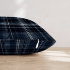 Denim Plaid Throw Pillow - Hillcroft Home
