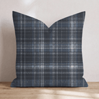 Denim Plaid Throw Pillow - Hillcroft Home