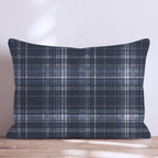 Denim Plaid Throw Pillow - Hillcroft Home