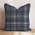 Denim Plaid Throw Pillow - Hillcroft Home