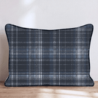 Denim Plaid Throw Pillow - Hillcroft Home