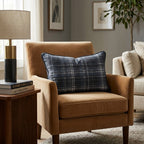 Denim Plaid Throw Pillow - Hillcroft Home