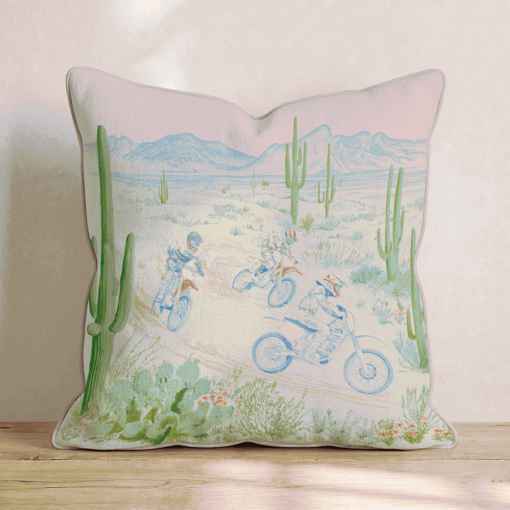 Desert Races Throw Pillow - Hillcroft Home
