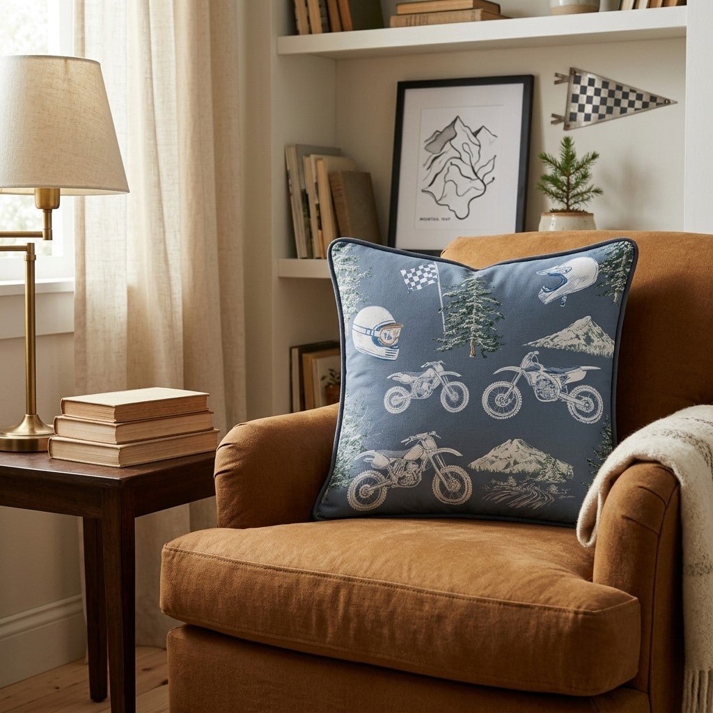 Dirt Bike Haven Throw Pillow - Hillcroft Home
