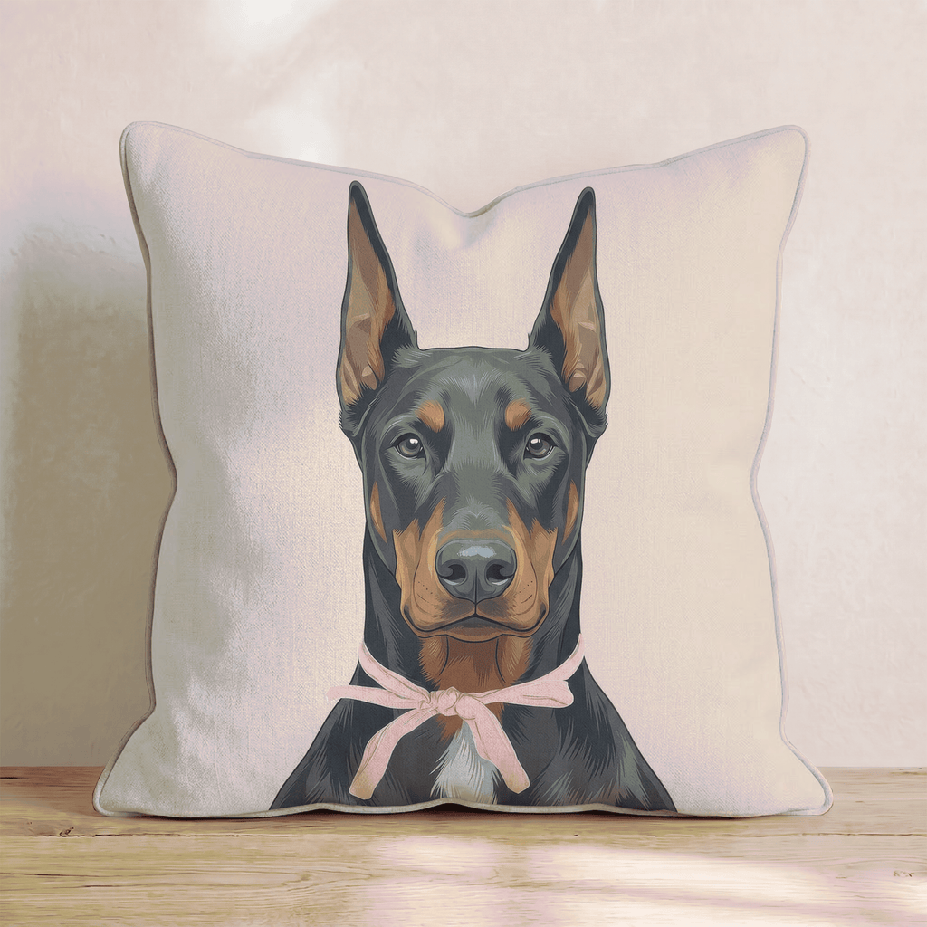 Doberman Pinscher Portrait Throw Pillow - Hillcroft Home