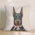 Doberman Pinscher Portrait Throw Pillow - Hillcroft Home