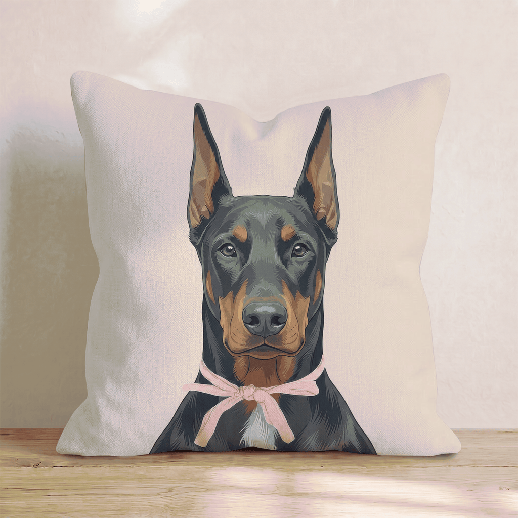 Doberman Pinscher Portrait Throw Pillow - Hillcroft Home