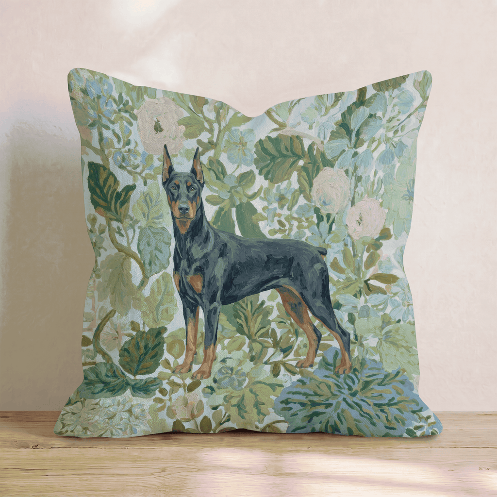 Doberman Power Throw Pillow - Hillcroft Home