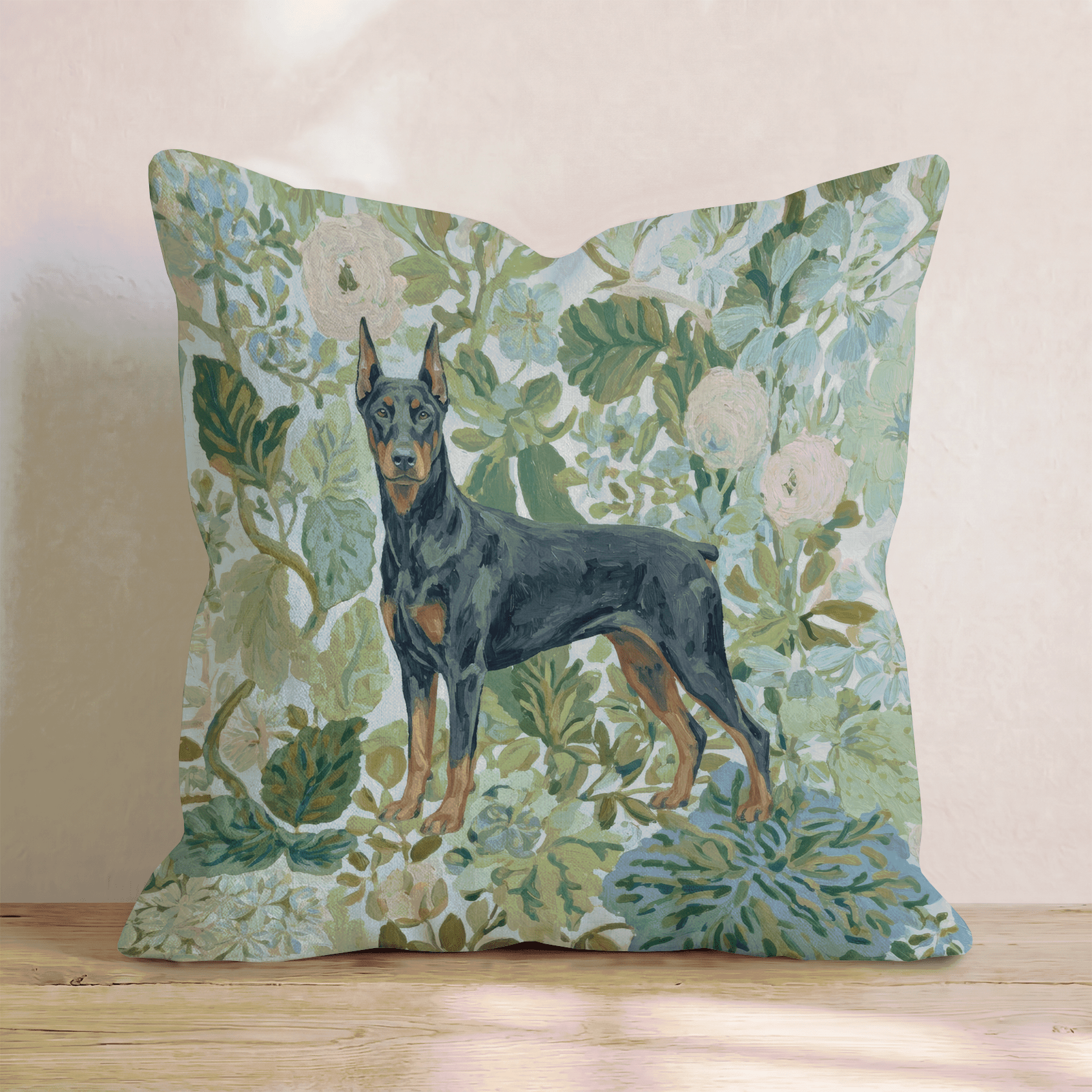Doberman Power Throw Pillow - Hillcroft Home