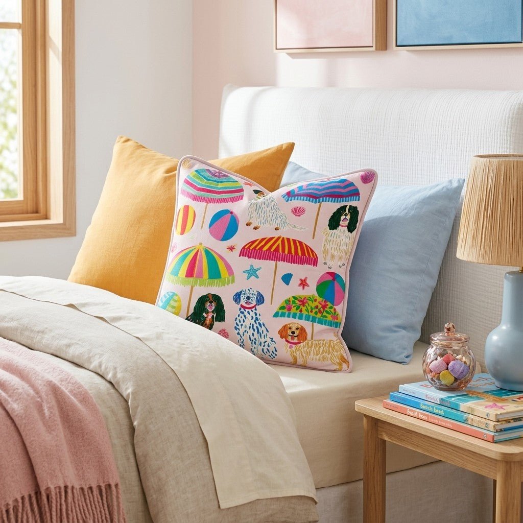 Dog Days of Summer Throw Pillow - Hillcroft Home