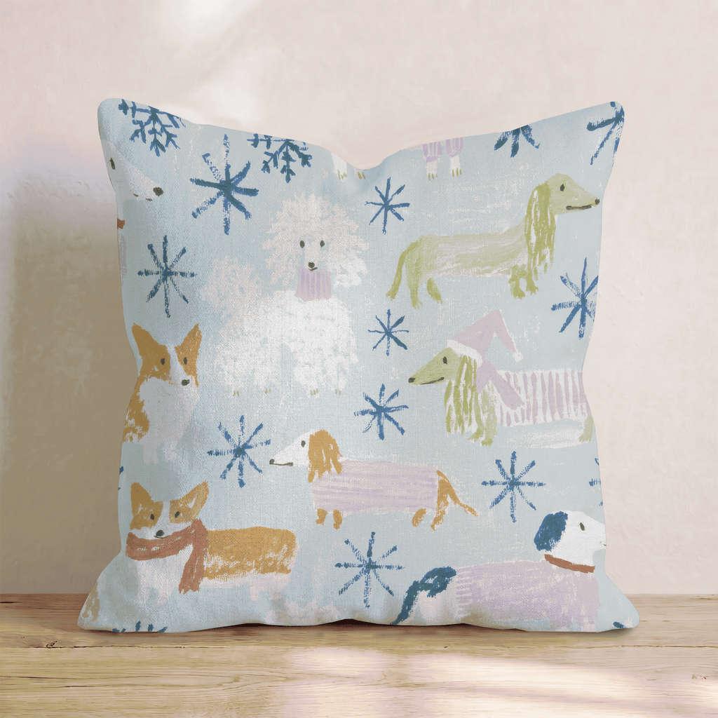 Dog Snow Day Throw Pillow - Hillcroft Home