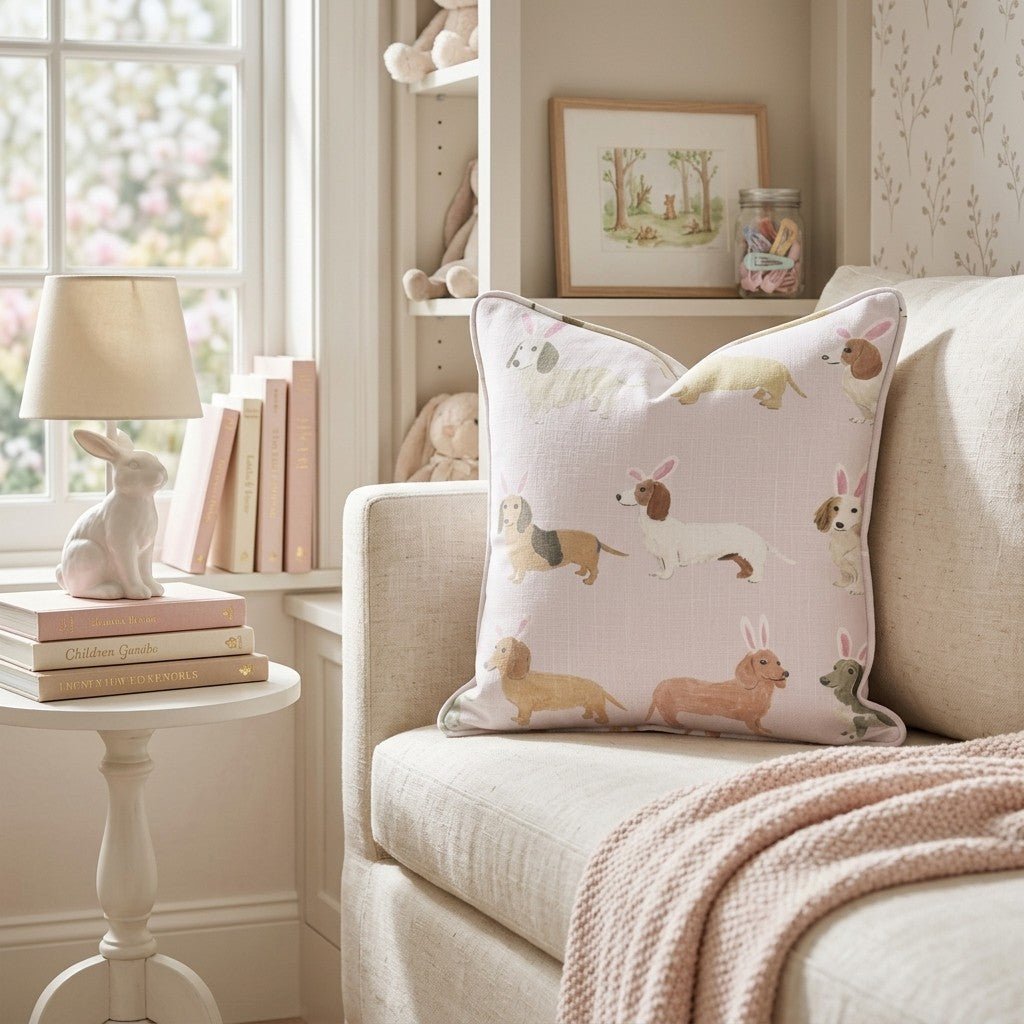 Doggie Easter Ears Throw Pillow - Hillcroft Home