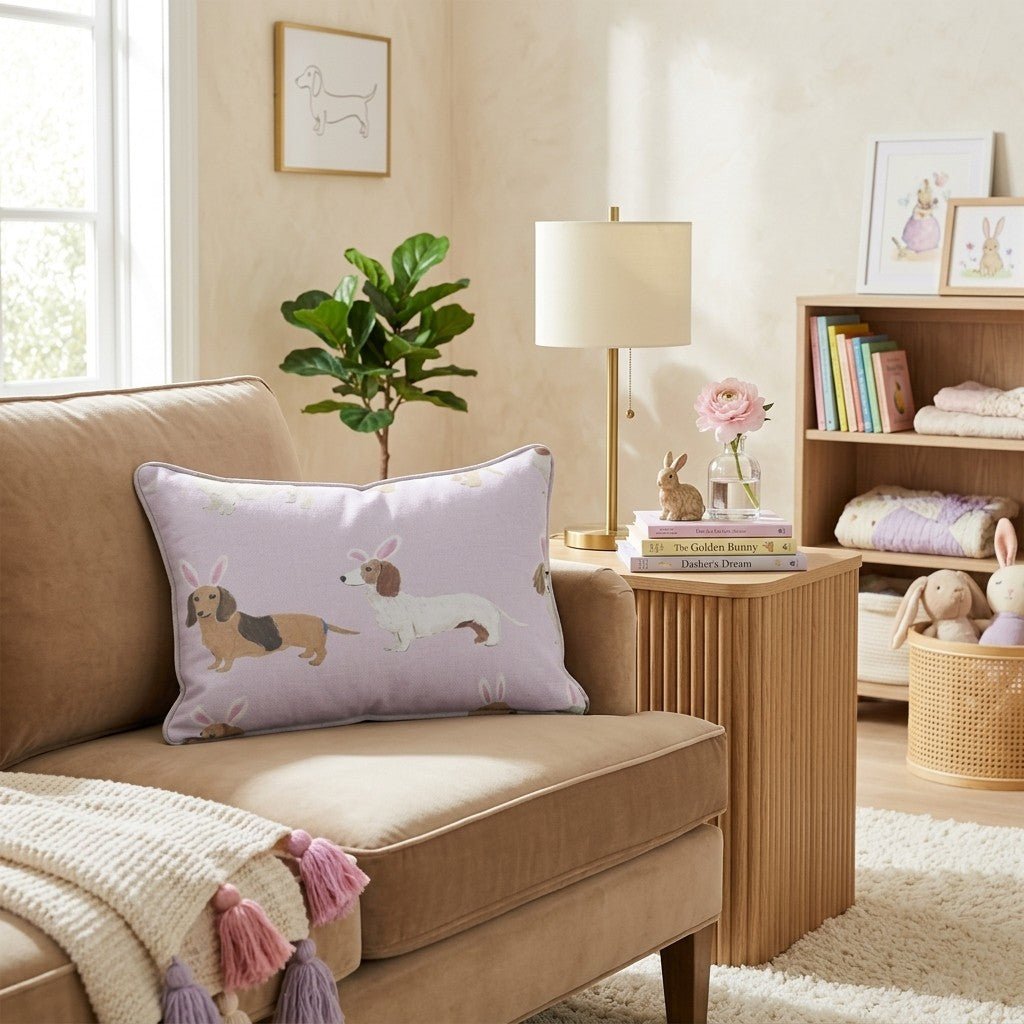 Doggie Easter Ears Throw Pillow - Hillcroft Home