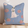 Doodle and Jackolantern Blue Throw Pillow - Hillcroft Home