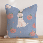 Doodle and Jackolantern Blue Throw Pillow - Hillcroft Home