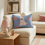 Doodle and Jackolantern Blue Throw Pillow - Hillcroft Home