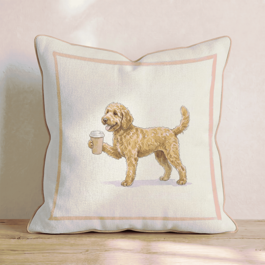 Doodle Coffee Throw Pillow - Hillcroft Home