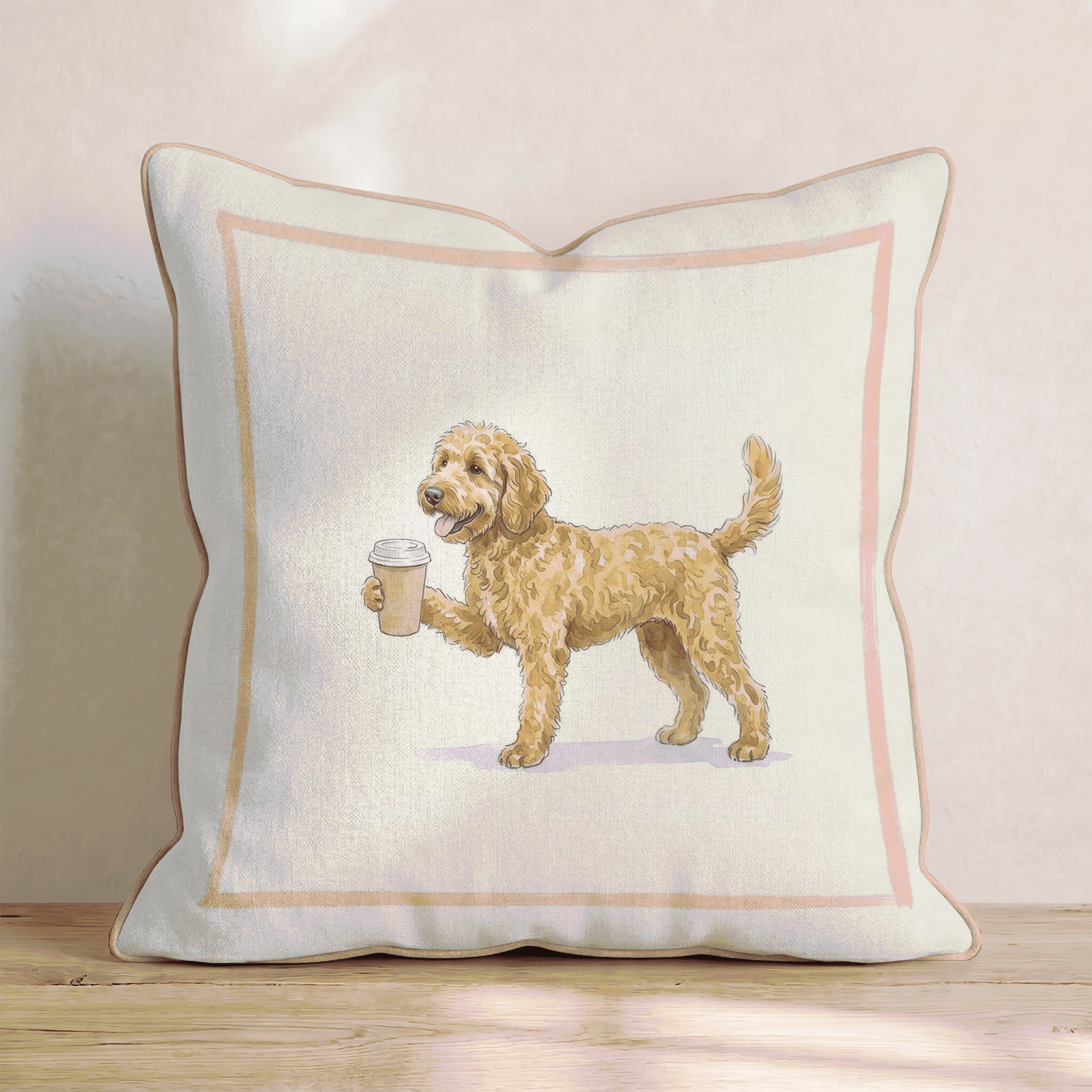 Doodle Coffee Throw Pillow - Hillcroft Home