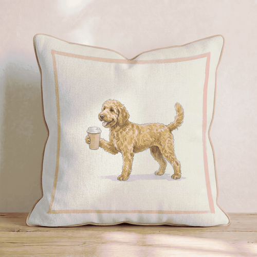 Doodle Coffee Throw Pillow - Hillcroft Home