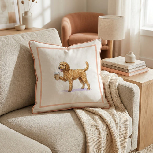 Doodle Coffee Throw Pillow - Hillcroft Home