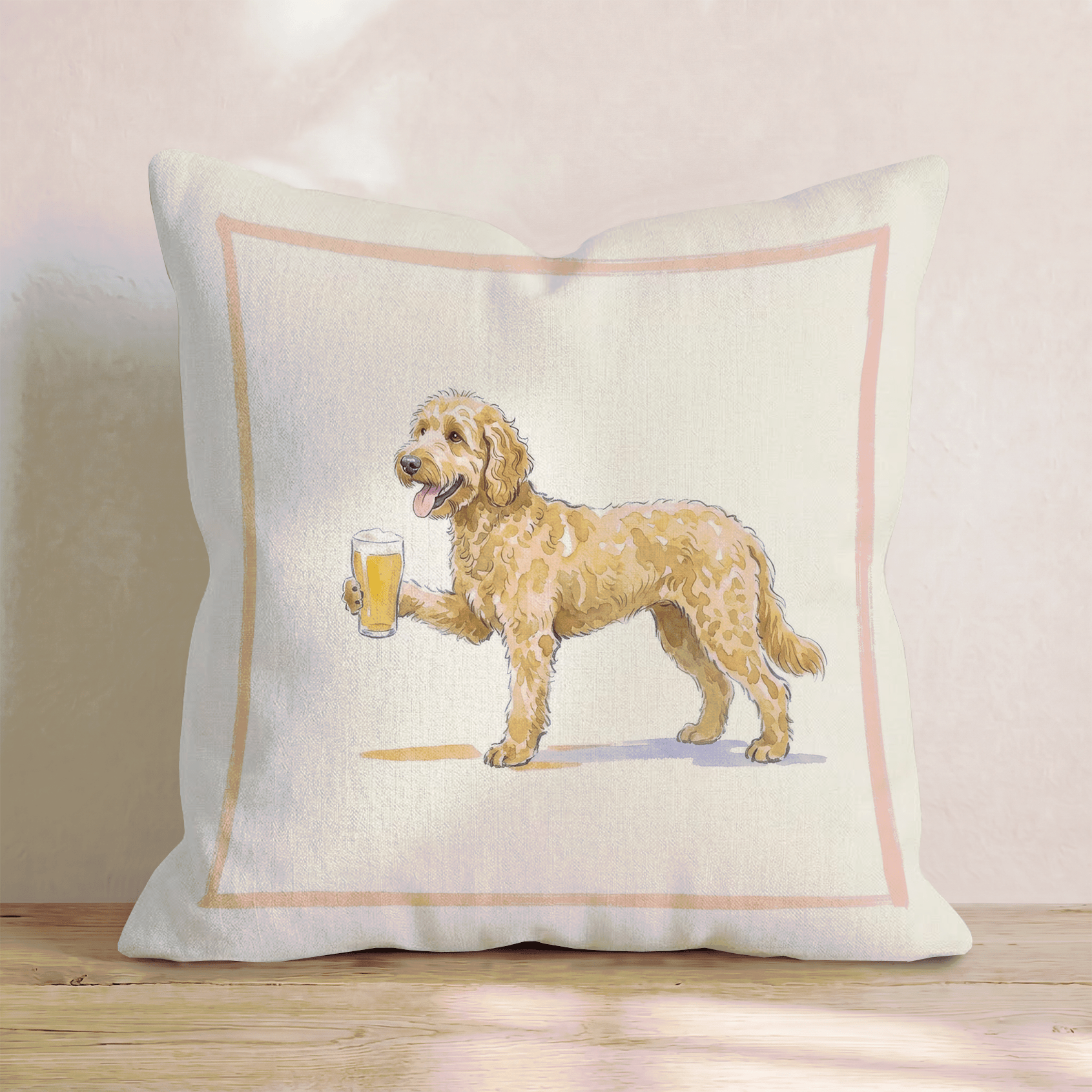 Doodle Lager Throw Pillow - Hillcroft Home