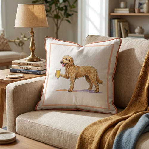 Doodle Lager Throw Pillow - Hillcroft Home