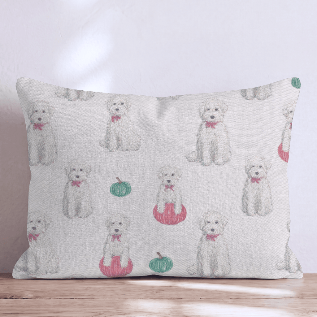 Doodle Pumpkin Cream Throw Pillow - Hillcroft Home
