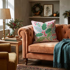 Dotted Holly Sprigs Throw Pillow throw pillow - Hillcroft Home