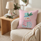 Dotted Snowman Topper Throw Pillow throw pillow - Hillcroft Home