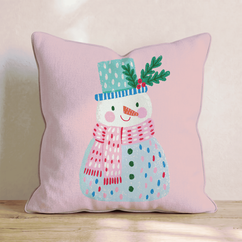 Dotted Snowman Topper Throw Pillow - Hillcroft Home