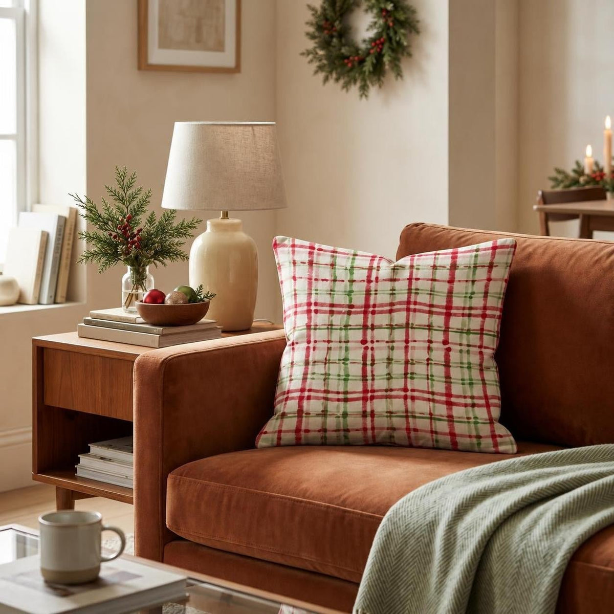 Dotty for the Holidays Throw Pillow throw pillow - Hillcroft Home