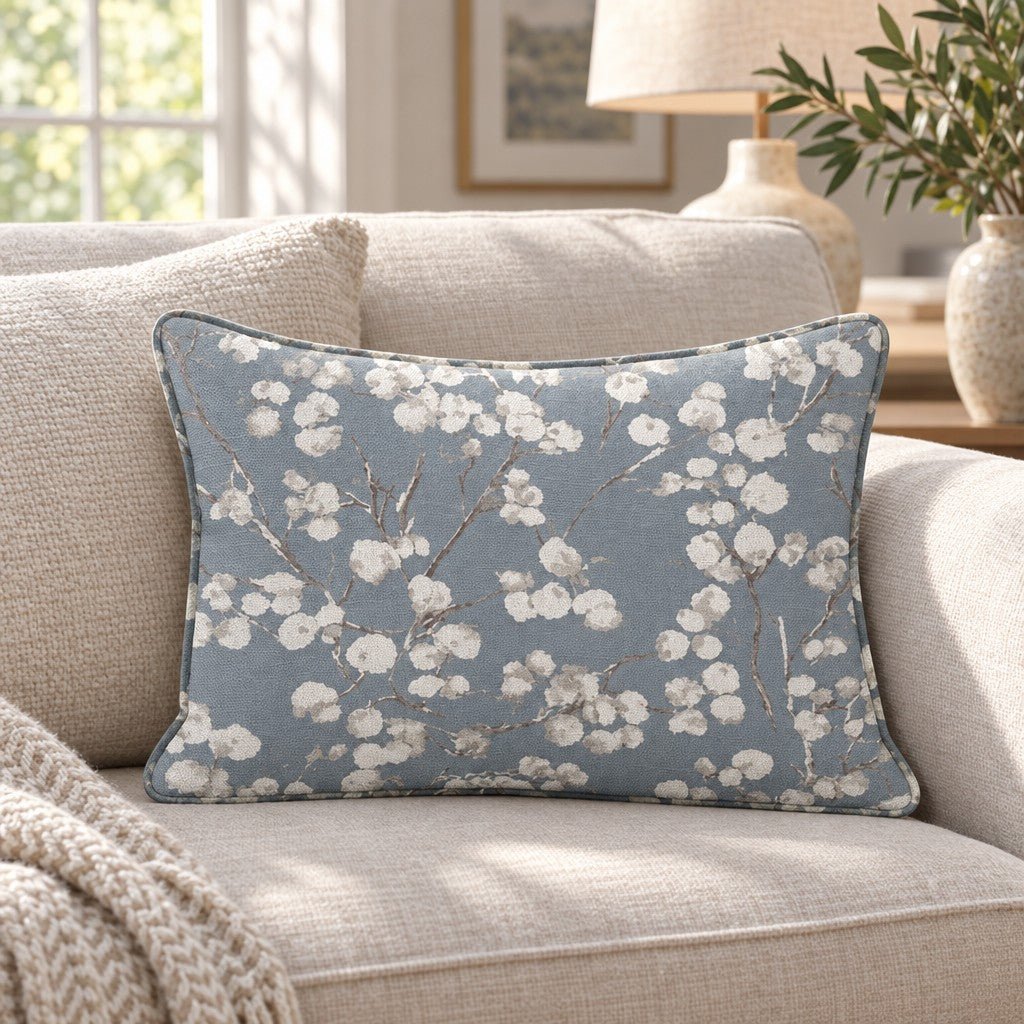 Dove Blossom Branch Throw Pillow throw pillow - Hillcroft Home