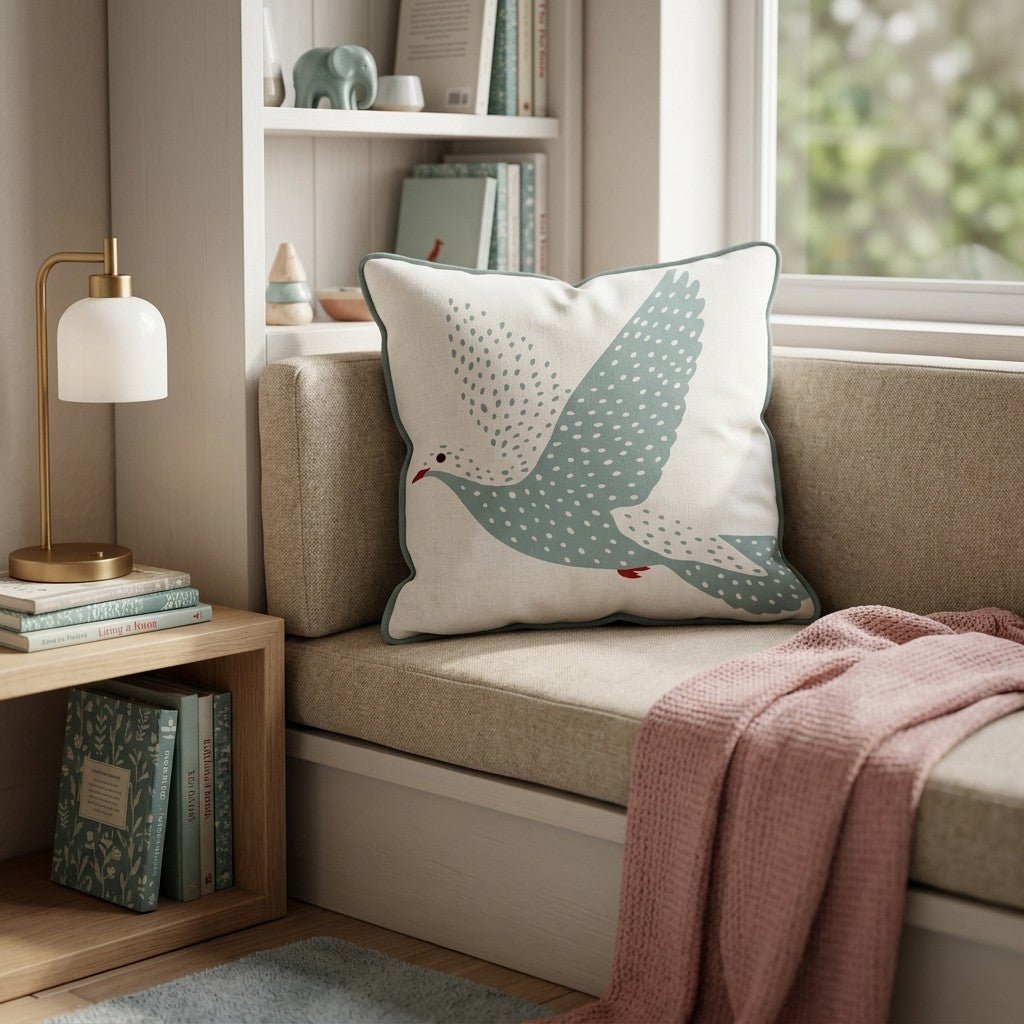 Dove in Flight Throw Pillow - Hillcroft Home