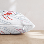 Downhill Skiers Slope Throw Pillow - Hillcroft Home
