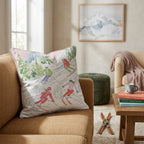 Downhill Skiers Slope Throw Pillow - Hillcroft Home