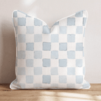 Dreamy Blue Check Throw Pillow - Hillcroft Home