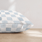 Dreamy Blue Check Throw Pillow - Hillcroft Home