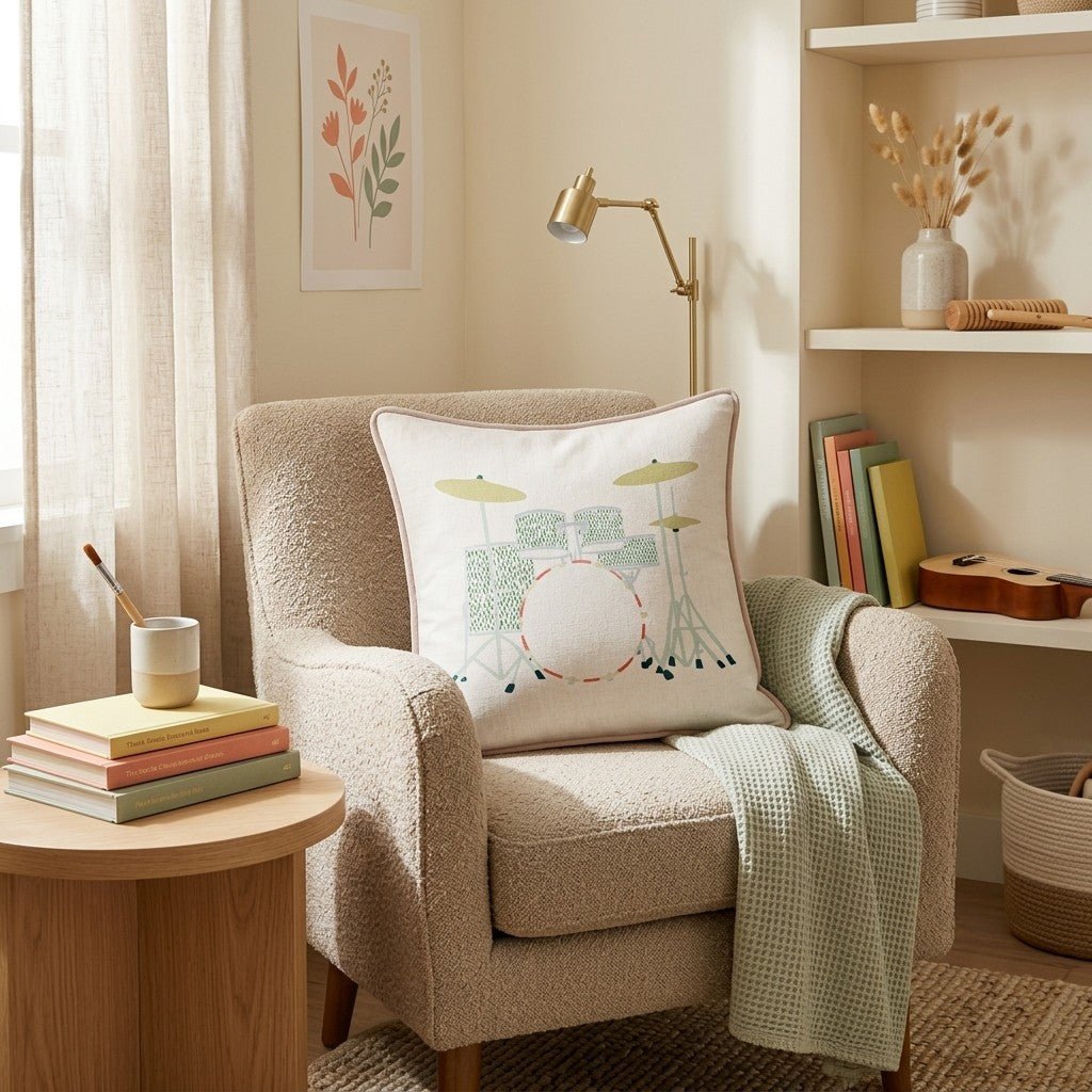 Drum Kit Throw Pillow - Hillcroft Home