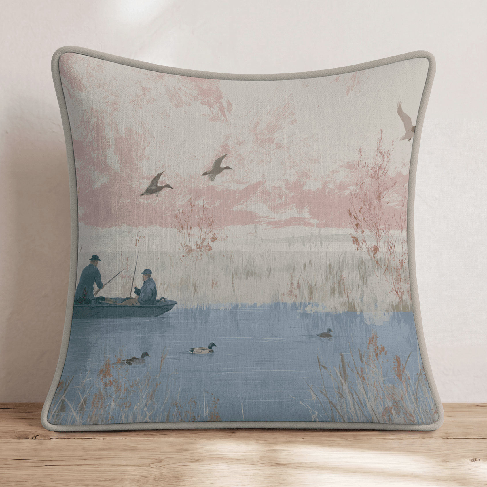 Duck Hunting Scene Throw Pillow - Hillcroft Home