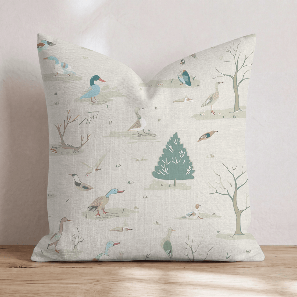 Duck Hunting Toile Throw Pillow - Hillcroft Home