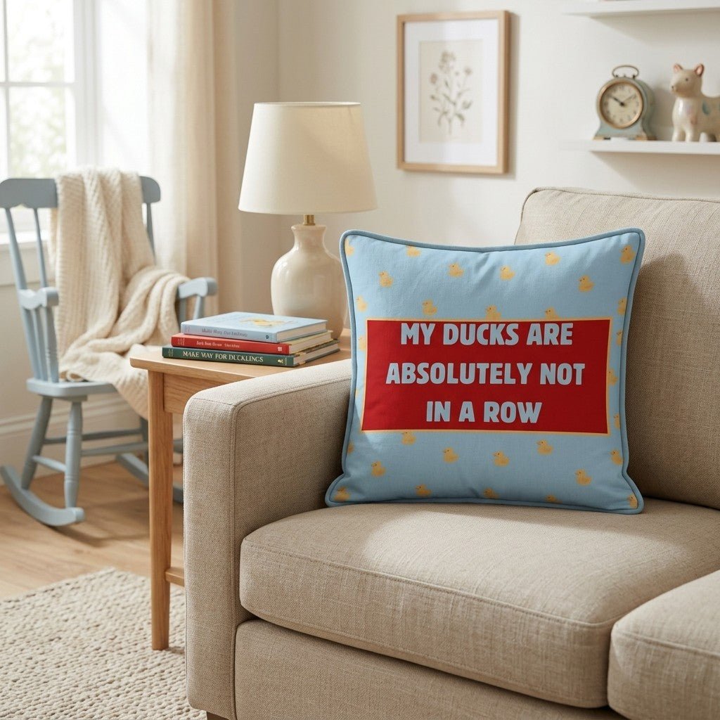 Ducks in a row Throw Pillow - Hillcroft Home