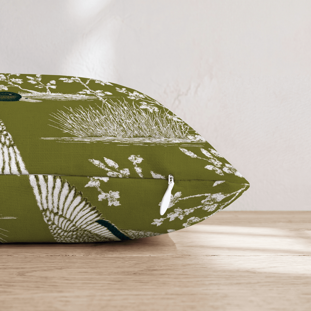 Ducks In The Green Throw Pillow - Hillcroft Home