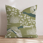 Ducks In The Green Throw Pillow - Hillcroft Home