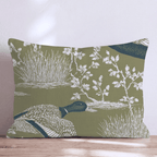 Ducks In The Green Throw Pillow - Hillcroft Home