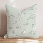 Ducks on Sage Pond Throw Pillow - Hillcroft Home