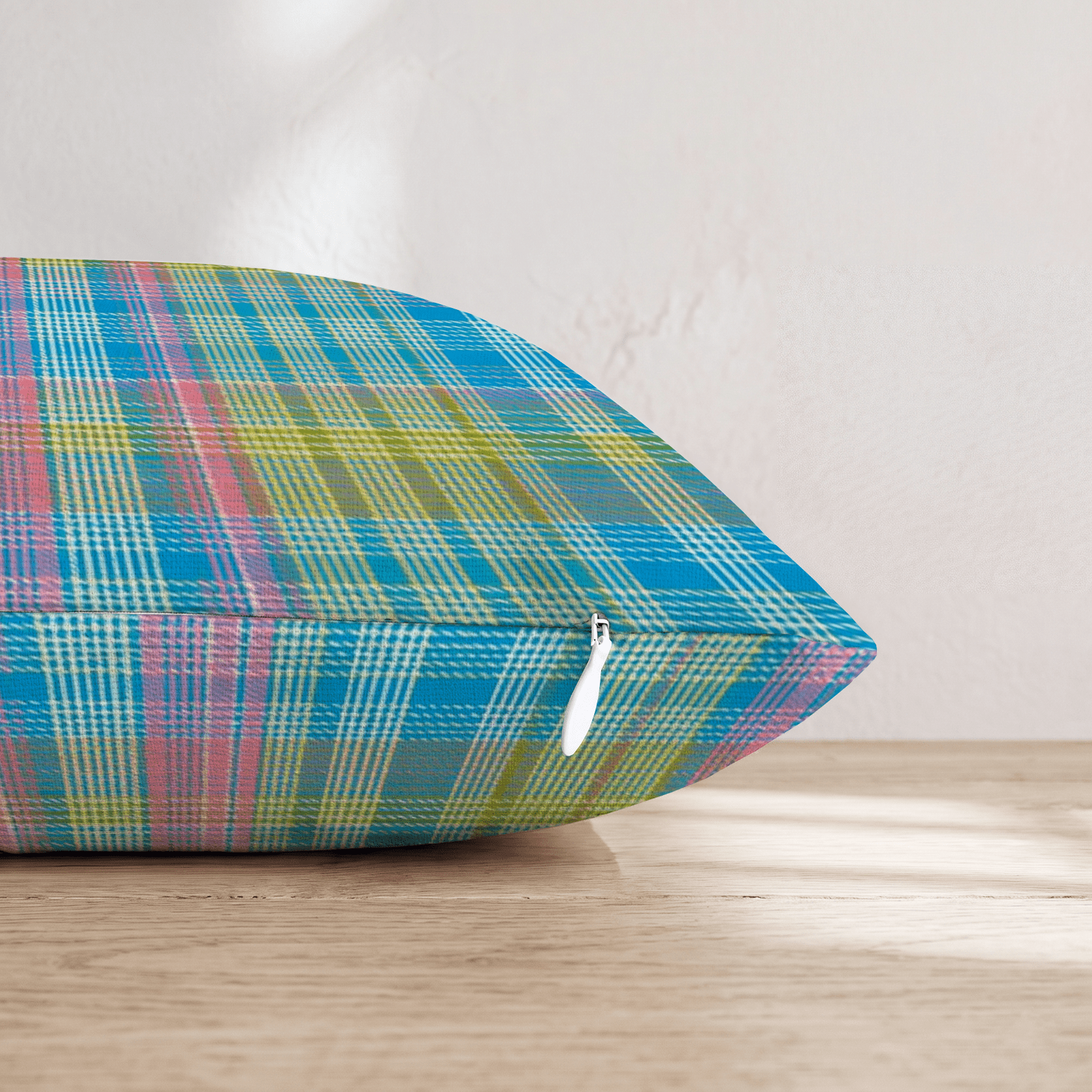 Dyed Eggs Plaid Throw Pillow - Hillcroft Home