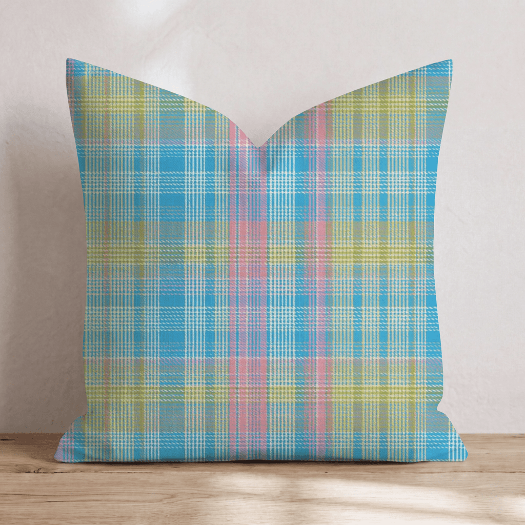 Dyed Eggs Plaid Throw Pillow - Hillcroft Home