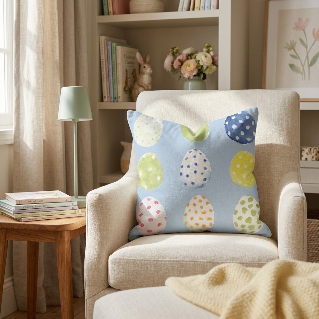 Easter Egg Hunting Throw Pillow - Hillcroft Home