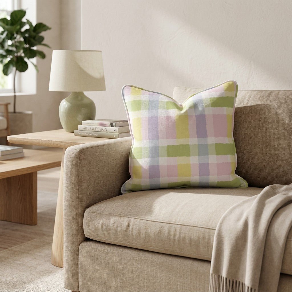 Easter Gingham Throw Pillow - Hillcroft Home