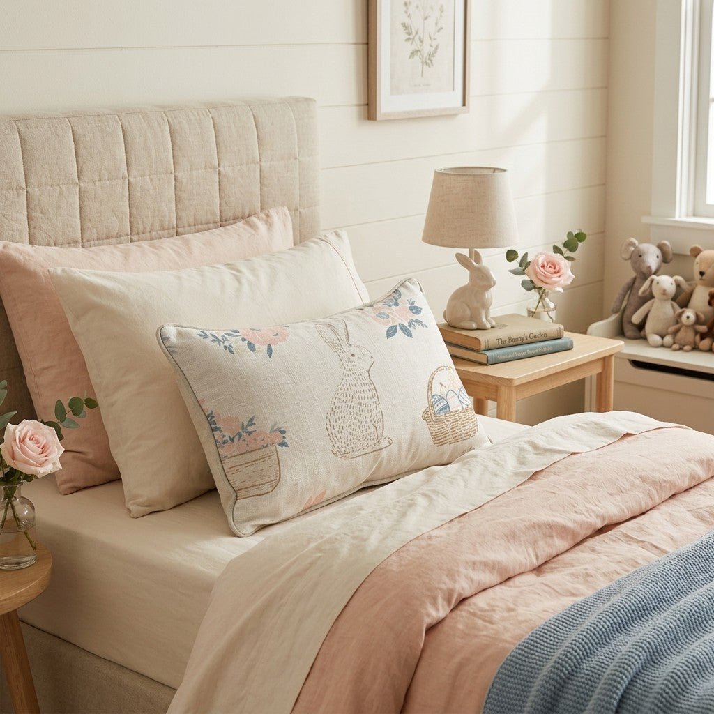 Egg Hunt Garden Throw Pillow - Hillcroft Home
